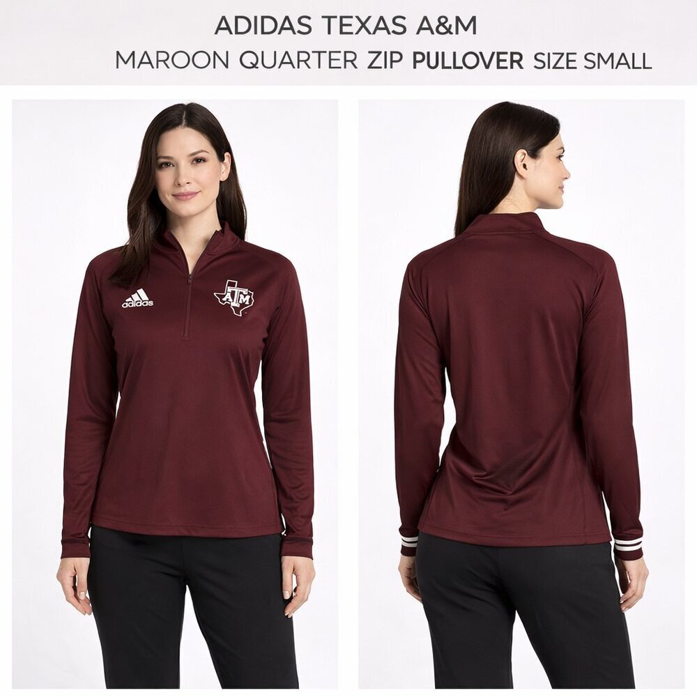 Adidas Maroon Women’s Texas A&M Quarter-Zip Pullover Size Small